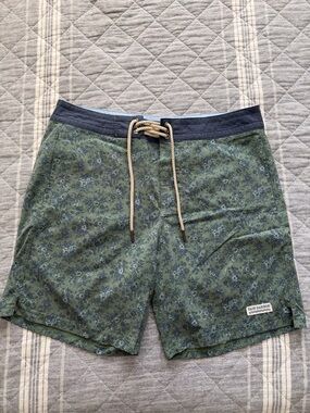 Fair Harbor Green Floral Men's Swim Trunks